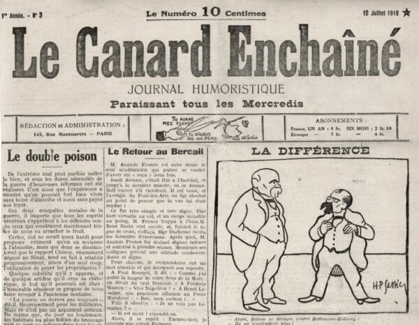 N° 3 du Canard Enchaîné -  19 Juillet 1916