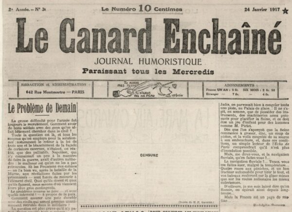 N° 30 du Canard Enchaîné -  24 Janvier 1917