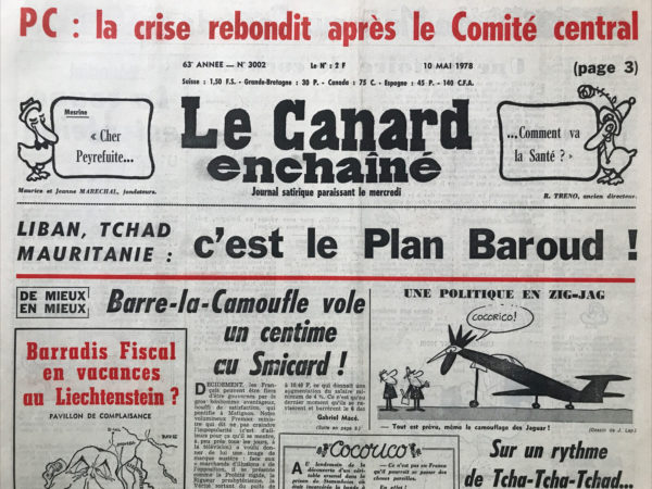 N° 3002 du Canard Enchaîné -  10 Mai 1978
