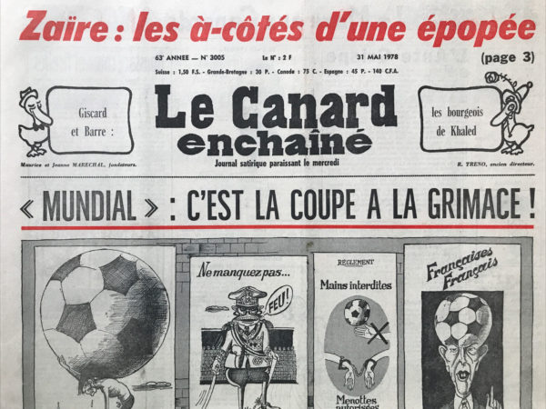 N° 3005 du Canard Enchaîné -  31 Mai 1978
