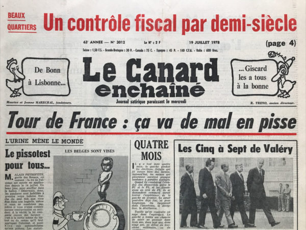 N° 3012 du Canard Enchaîné -  19 Juillet 1978