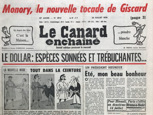N° 3013 du Canard Enchaîné -  26 Juillet 1978