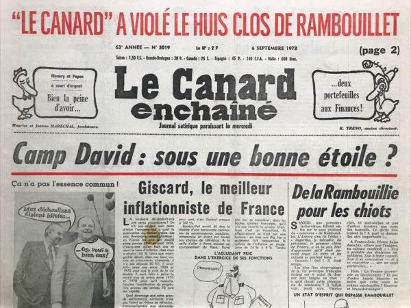 N° 3019 du Canard Enchaîné -  6 Septembre 1978