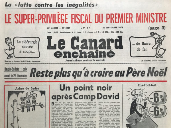 N° 3021 du Canard Enchaîné -  20 Septembre 1978