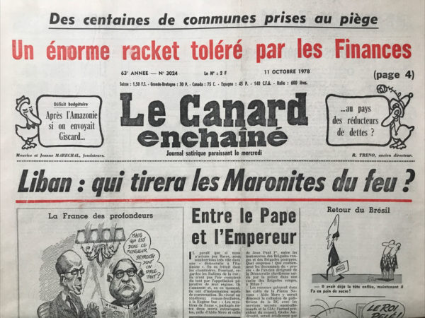 N° 3024 du Canard Enchaîné -  11 Octobre 1978