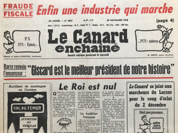 N° 3031 du Canard Enchaîné -  29 Novembre 1978