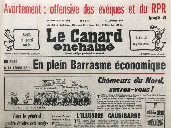 N° 3038 du Canard Enchaîné -  17 Janvier 1979