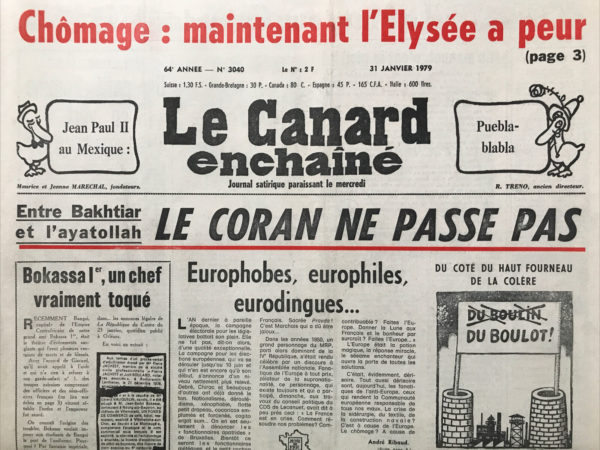 N° 3040 du Canard Enchaîné -  31 Janvier 1979