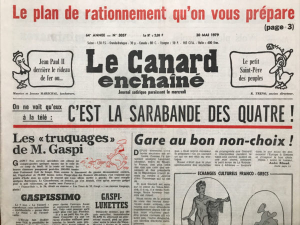 N° 3057 du Canard Enchaîné -  30 Mai 1979