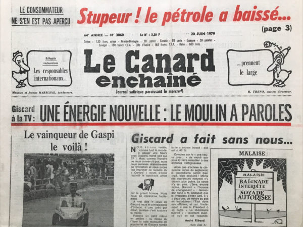 N° 3060 du Canard Enchaîné -  20 Juin 1979