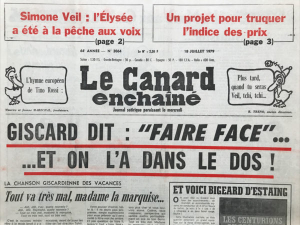 N° 3064 du Canard Enchaîné -  18 Juillet 1979