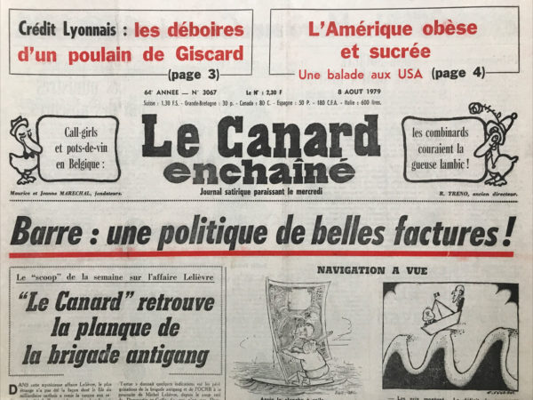 N° 3067 du Canard Enchaîné -  8 Août 1979