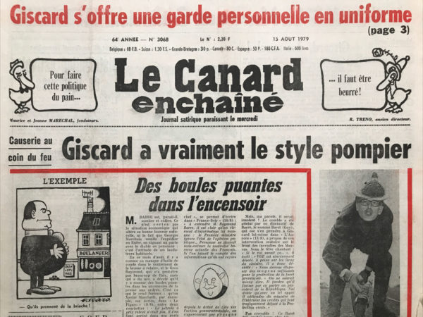 N° 3068 du Canard Enchaîné -  15 Août 1979