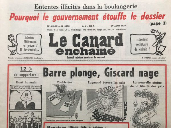 N° 3070 du Canard Enchaîné -  29 Août 1979