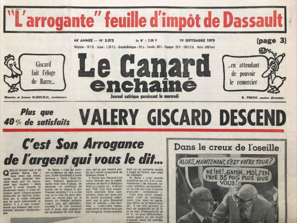 N° 3073 du Canard Enchaîné -  19 Septembre 1979