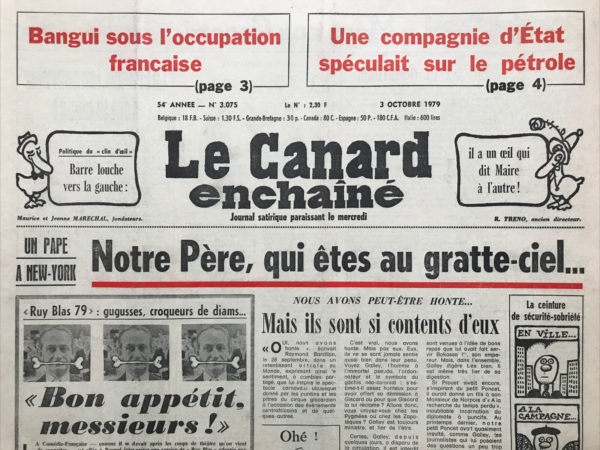 N° 3075 du Canard Enchaîné -  3 Octobre 1979
