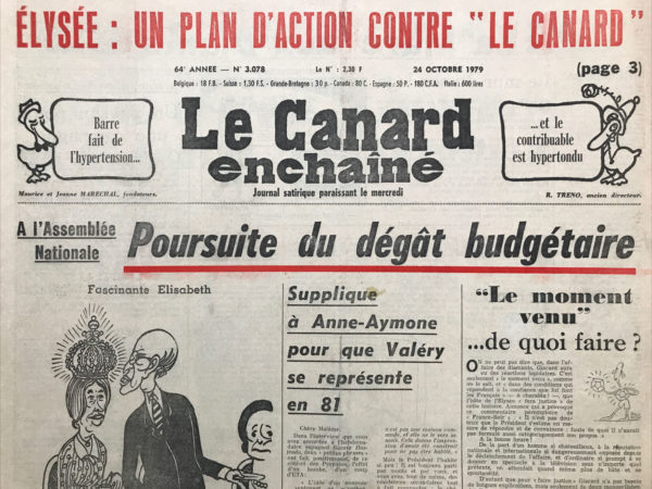 N° 3078 du Canard Enchaîné -  24 Octobre 1979