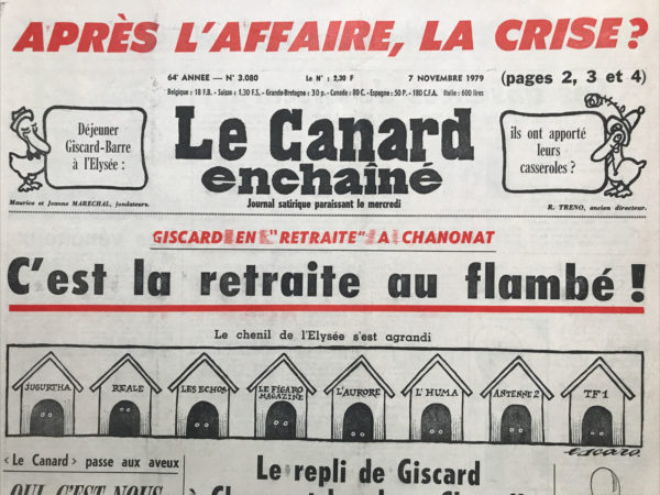 N° 3080 du Canard Enchaîné -  7 Novembre 1979