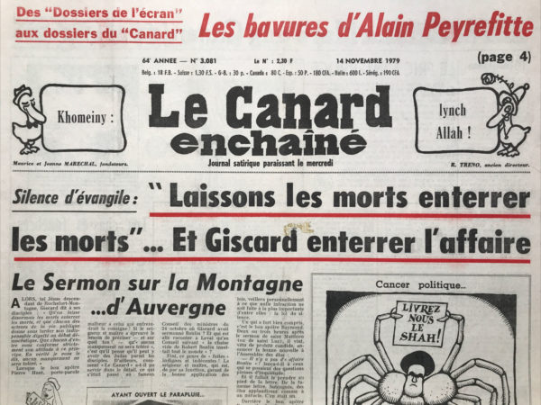 N° 3081 du Canard Enchaîné -  14 Novembre 1979