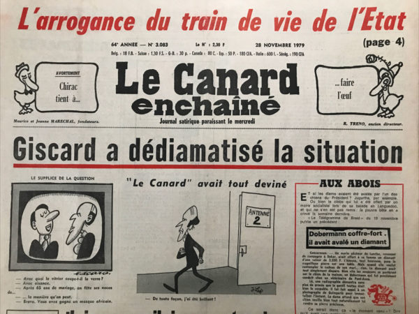 N° 3083 du Canard Enchaîné -  28 Novembre 1979