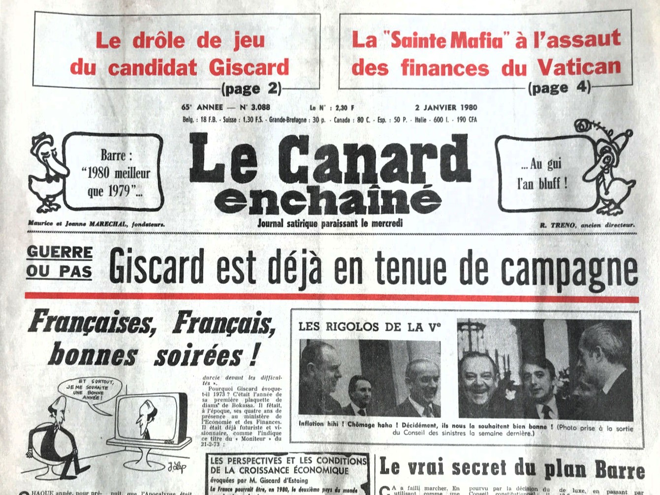 Couac ! | Acheter un Canard | Vente d'Anciens Journaux du Canard Enchaîné. Des Journaux Satiriques de Collection, Historiques & Authentiques de 1916 à 2005 ! | 3088 1
