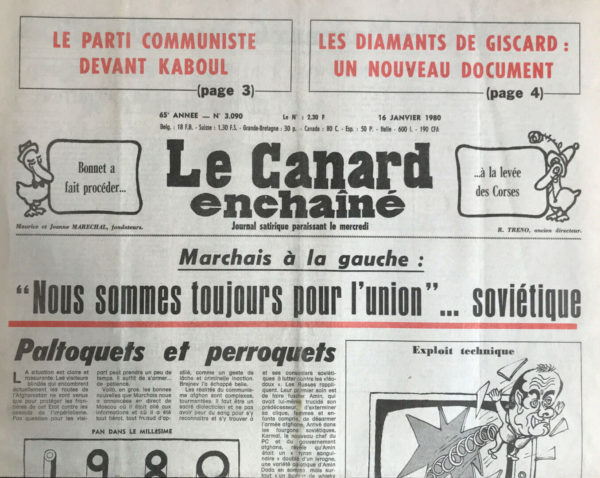 N° 3090 du Canard Enchaîné -  16 Janvier 1980