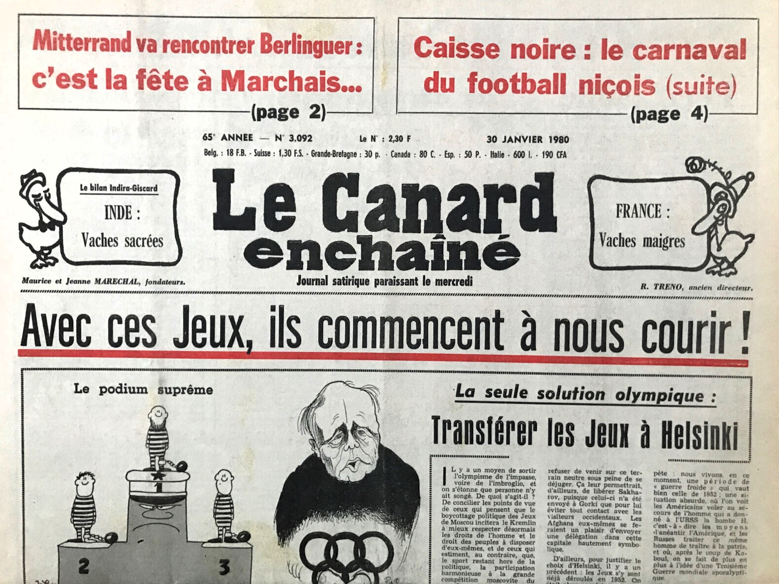 Couac ! | Acheter un Canard | Vente d'Anciens Journaux du Canard Enchaîné. Des Journaux Satiriques de Collection, Historiques & Authentiques de 1916 à 2005 ! | 3092 1