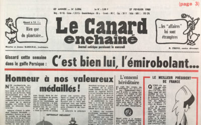 N° 3096 du Canard Enchaîné –  27 Février 1980