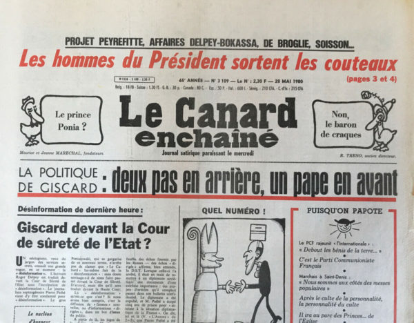 N° 3109 du Canard Enchaîné -  28 Mai 1980