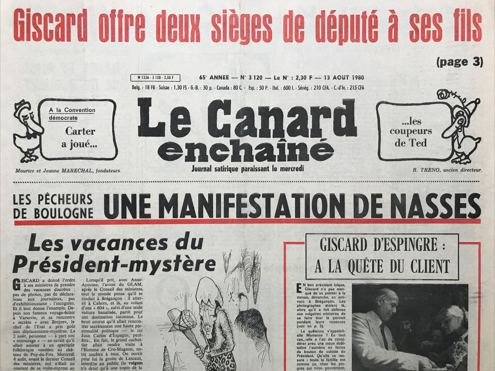 Couac ! | Acheter un Canard | Vente d'Anciens Journaux du Canard Enchaîné. Des Journaux Satiriques de Collection, Historiques & Authentiques de 1916 à 2004 ! | 3120