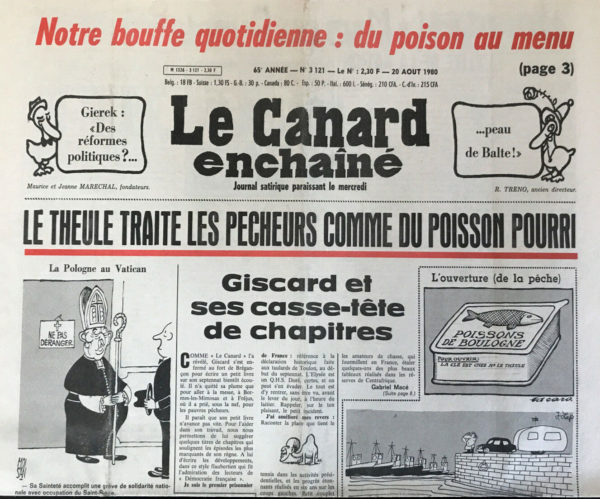 N° 3121 du Canard Enchaîné -  20 Août 1980