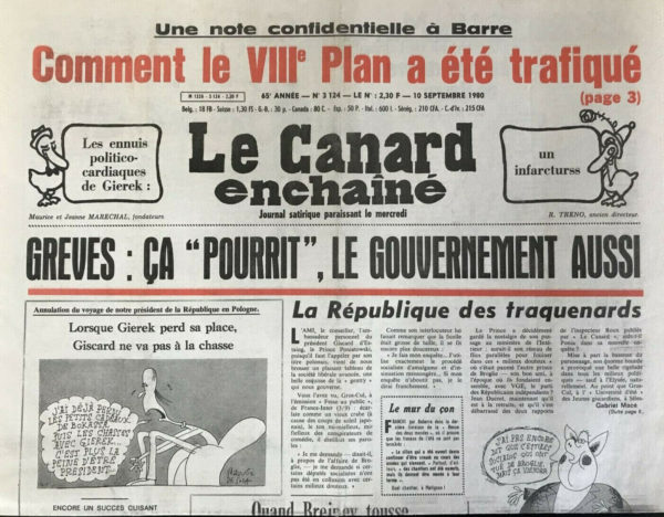 N° 3124 du Canard Enchaîné -  10 Septembre 1980