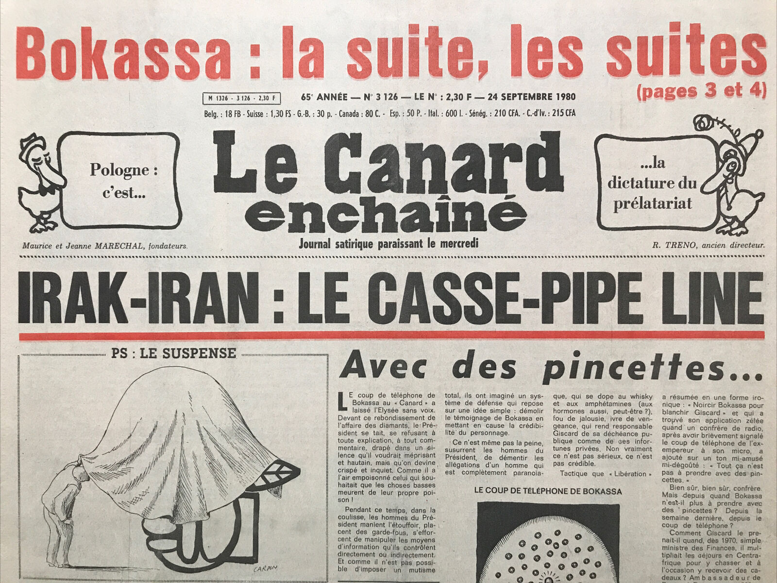 Couac ! | Acheter un Canard | Vente d'Anciens Journaux du Canard Enchaîné. Des Journaux Satiriques de Collection, Historiques & Authentiques de 1916 à 2004 ! | 3126