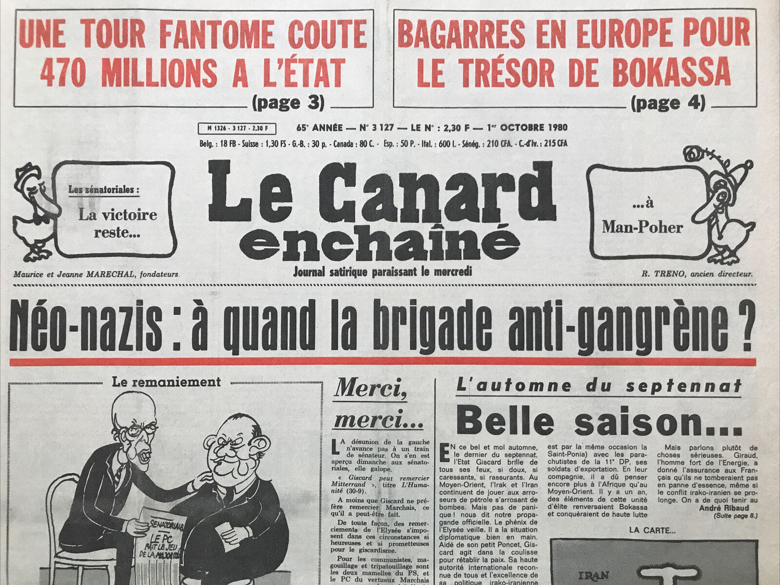 Couac ! | Acheter un Canard | Vente d'Anciens Journaux du Canard Enchaîné. Des Journaux Satiriques de Collection, Historiques & Authentiques de 1916 à 2004 ! | 3127