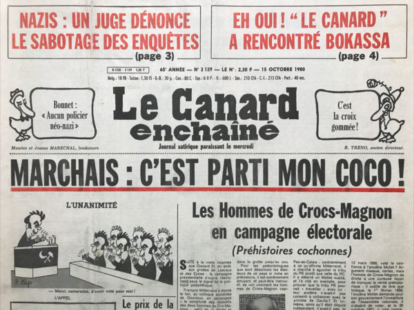 N° 3129 du Canard Enchaîné -  15 Octobre 1980