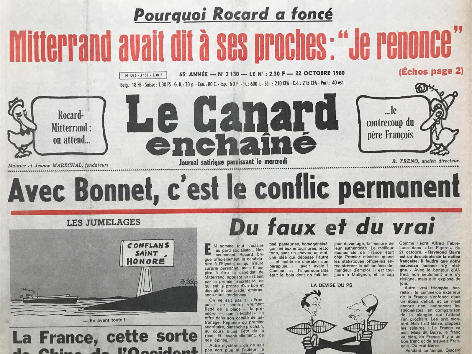 Couac ! | Acheter un Canard | Vente d'Anciens Journaux du Canard Enchaîné. Des Journaux Satiriques de Collection, Historiques & Authentiques de 1916 à 2004 ! | 3130