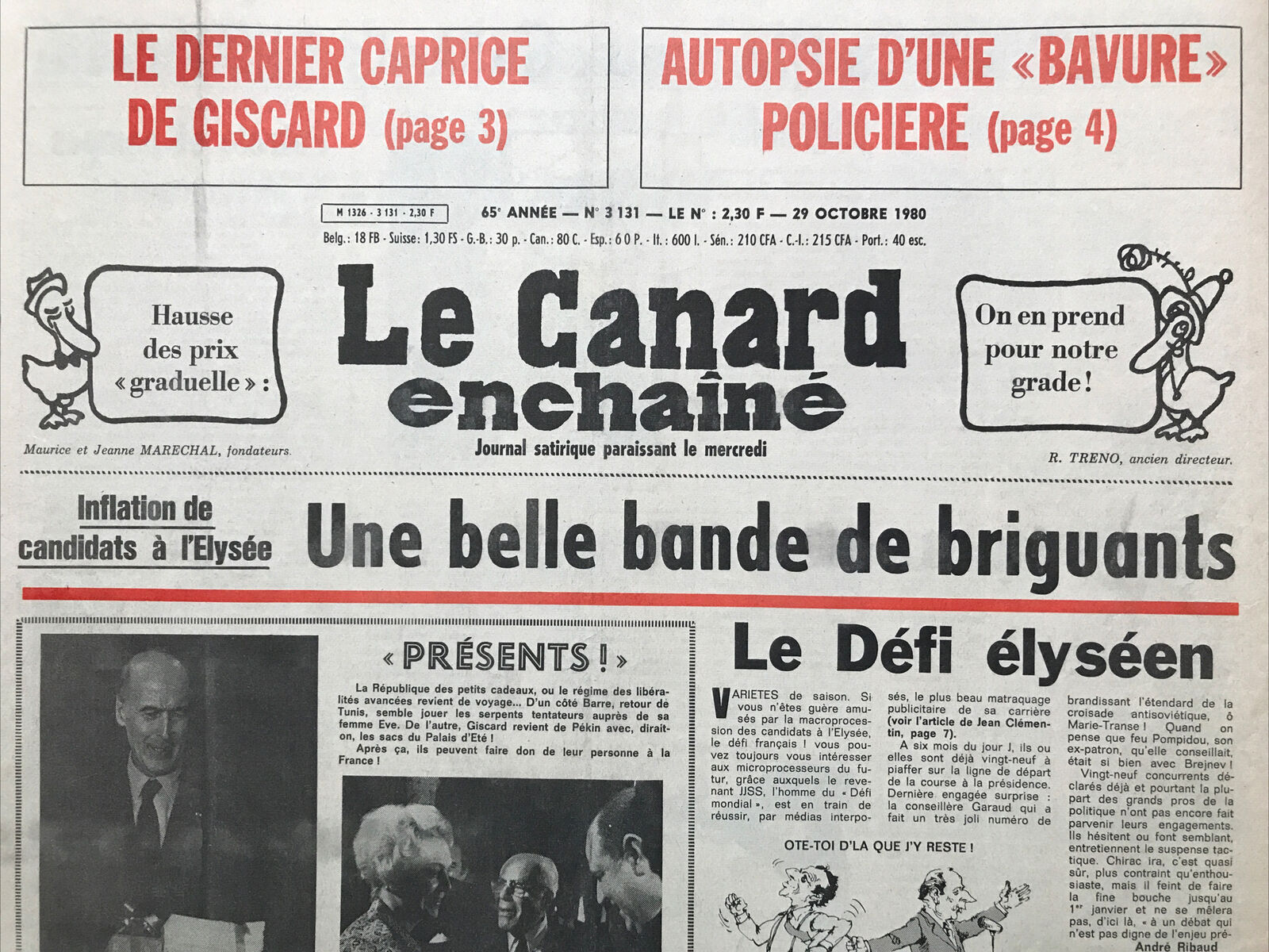 Couac ! | Acheter un Canard | Vente d'Anciens Journaux du Canard Enchaîné. Des Journaux Satiriques de Collection, Historiques & Authentiques de 1916 à 2004 ! | 3131