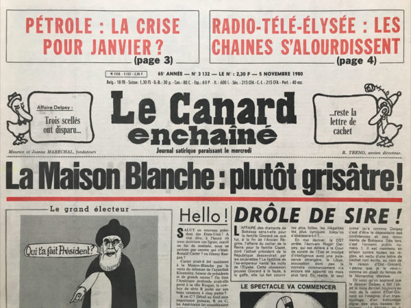 N° 3132 du Canard Enchaîné -  5 Novembre 1980