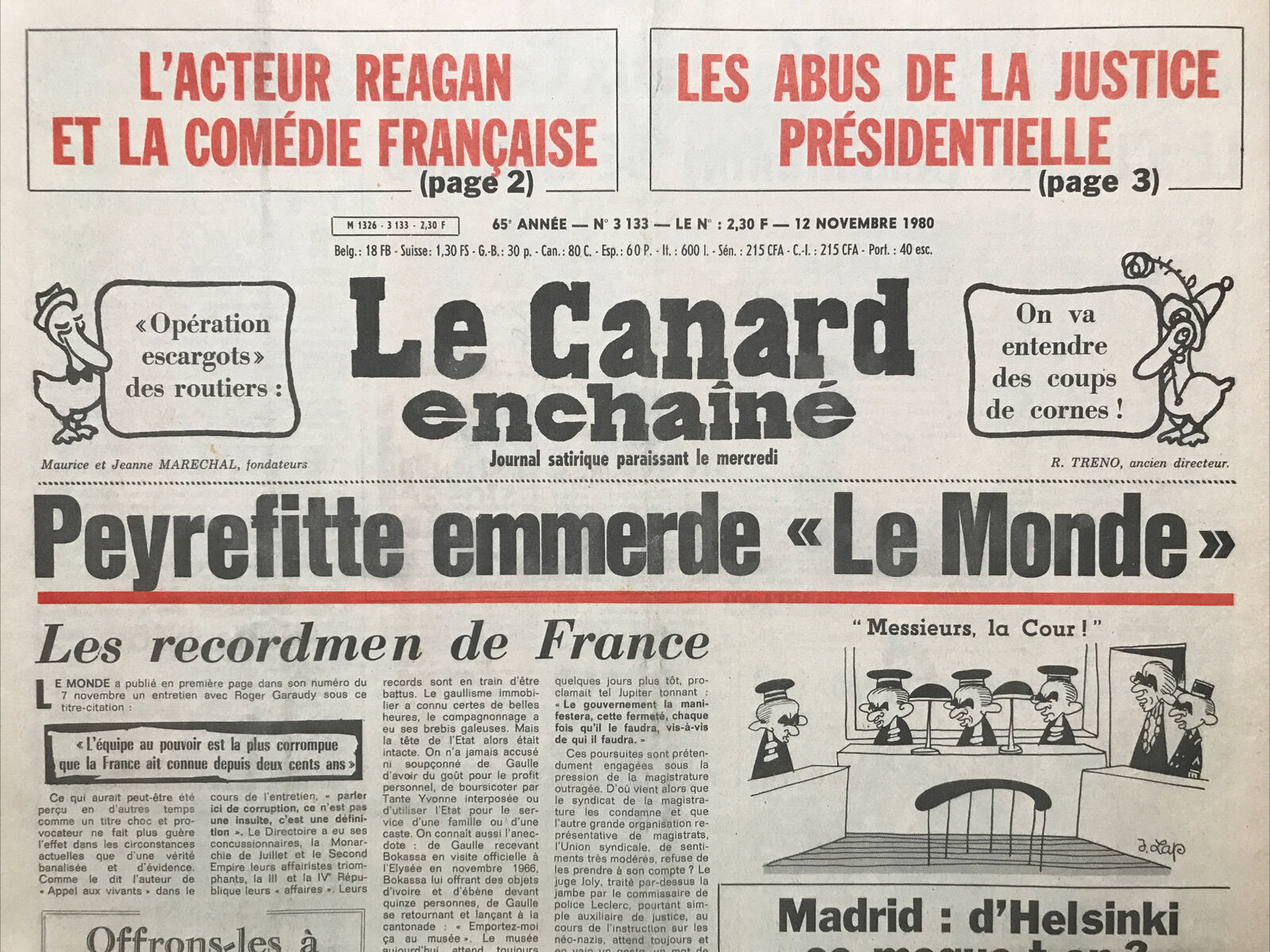 Couac ! | Acheter un Canard | Vente d'Anciens Journaux du Canard Enchaîné. Des Journaux Satiriques de Collection, Historiques & Authentiques de 1916 à 2004 ! | 3133