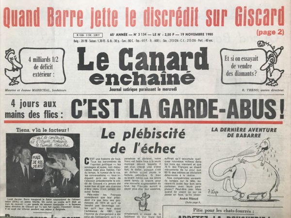 N° 3134 du Canard Enchaîné -  19 Novembre 1980