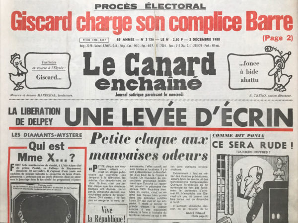 N° 3136 du Canard Enchaîné -  3 Décembre 1980