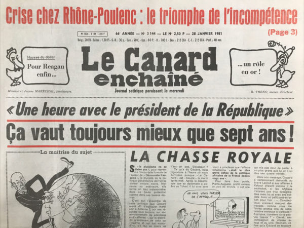 N° 3144 du Canard Enchaîné -  28 Janvier 1981