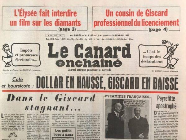 N° 3147 du Canard Enchaîné -  18 Février 1981