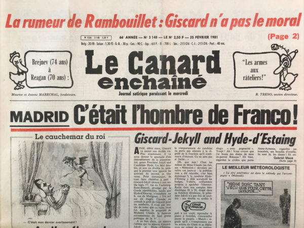 N° 3148 du Canard Enchaîné -  25 Février 1981
