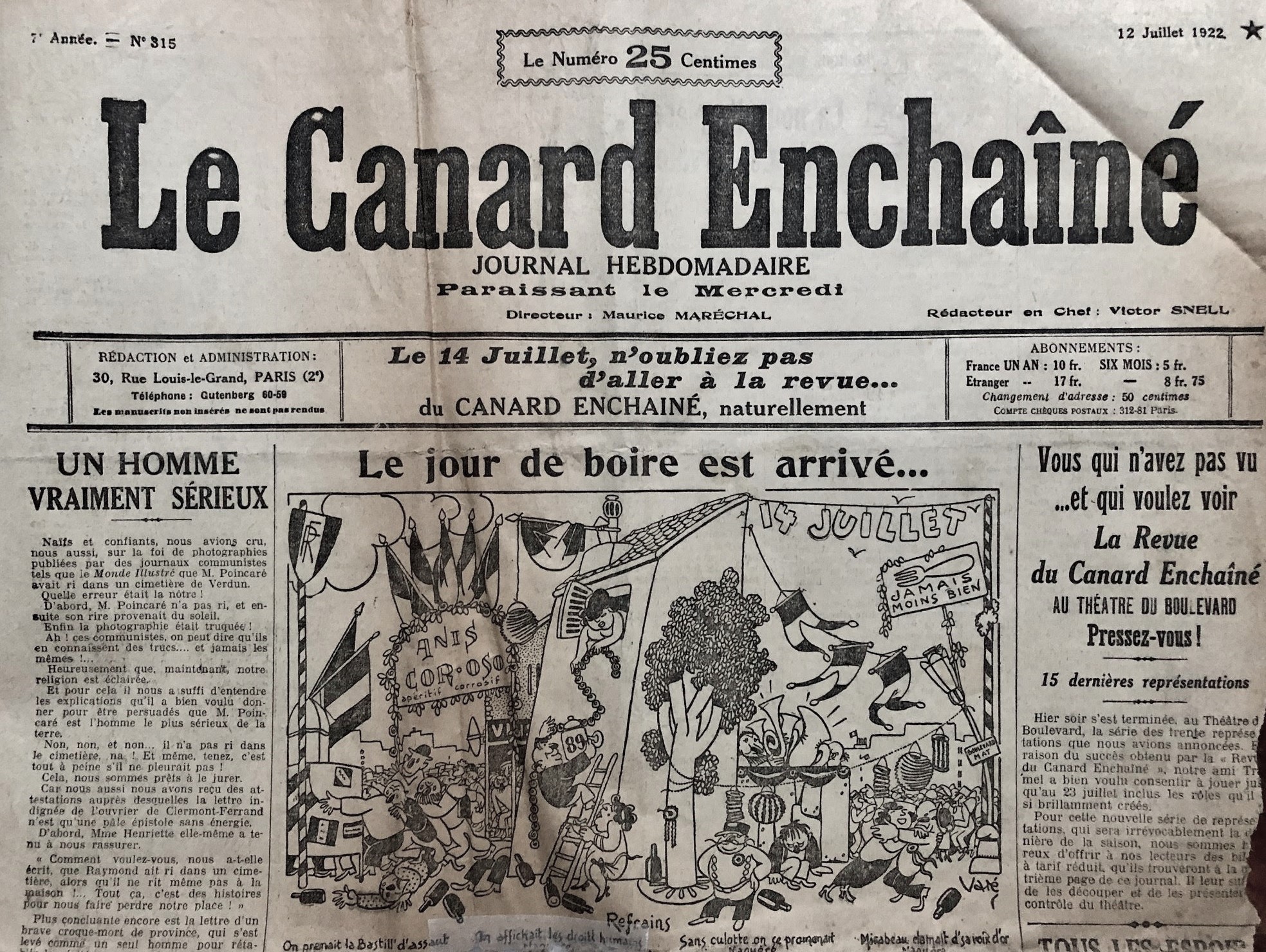 Couac ! | Acheter un Canard | Vente d'Anciens Journaux du Canard Enchaîné. Des Journaux Satiriques de Collection, Historiques & Authentiques de 1916 à 2004 ! | 315 1