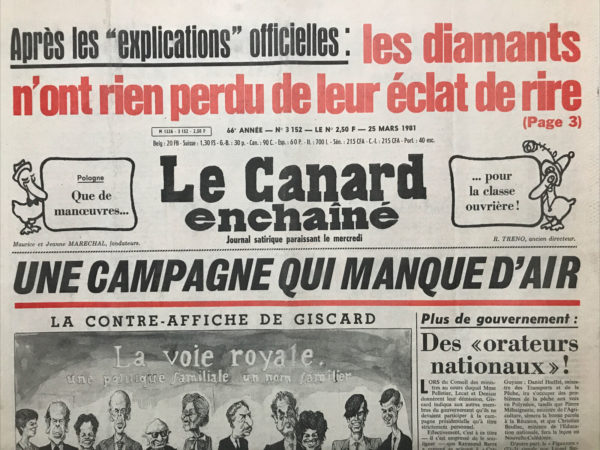 N° 3152 du Canard Enchaîné -  25 Mars 1981