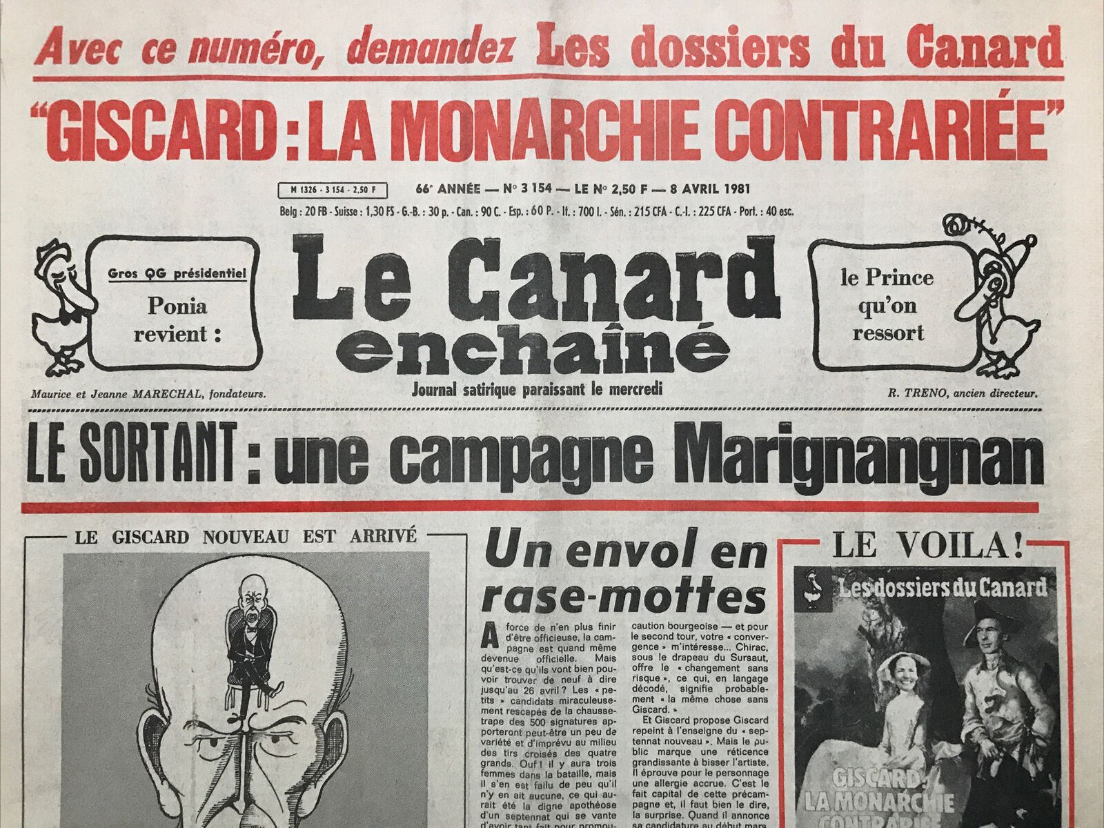 Couac ! | Acheter un Canard | Vente d'Anciens Journaux du Canard Enchaîné. Des Journaux Satiriques de Collection, Historiques & Authentiques de 1916 à 2004 ! | 3154