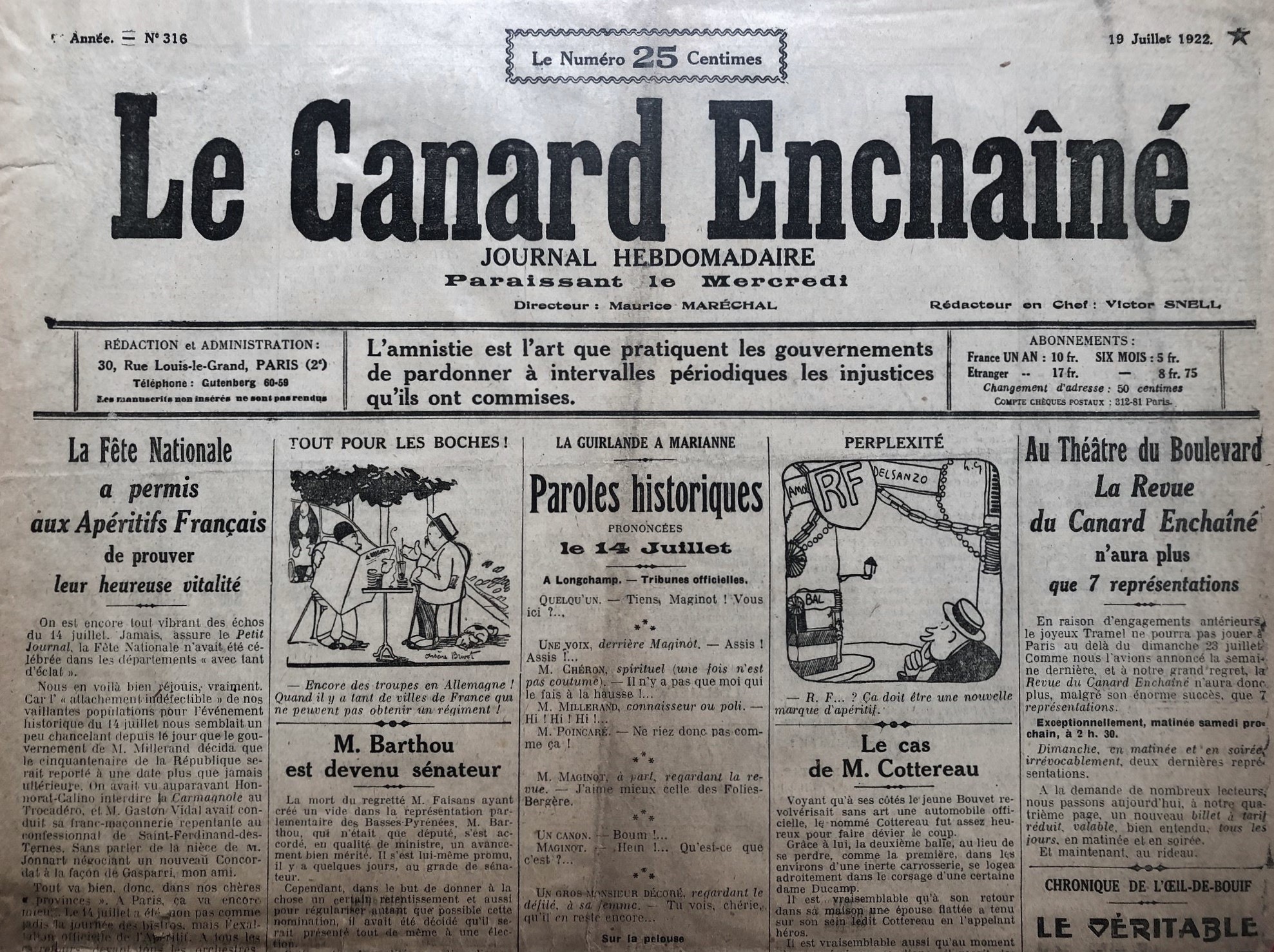 Couac ! | Acheter un Canard | Vente d'Anciens Journaux du Canard Enchaîné. Des Journaux Satiriques de Collection, Historiques & Authentiques de 1916 à 2004 ! | 316 1