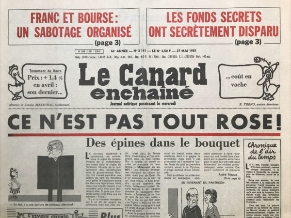 N° 3161 du Canard Enchaîné -  27 Mai 1981