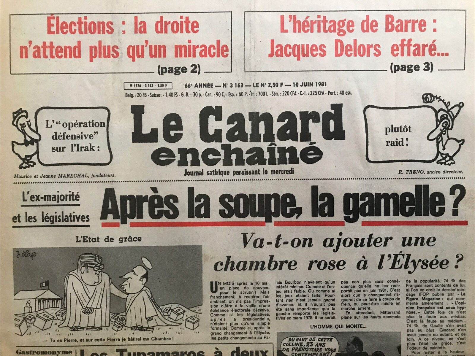 Couac ! | Acheter un Canard | Vente d'Anciens Journaux du Canard Enchaîné. Des Journaux Satiriques de Collection, Historiques & Authentiques de 1916 à 2004 ! | 3163